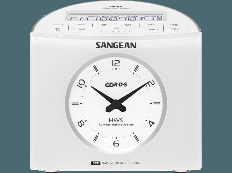 SANGEAN RCR-9 Uhrenradio (FM, MW, FM, MW, Weiß)