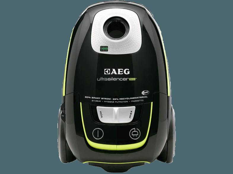 AEG USGREEN  UltraSilencer Öko (Bodenstaubsauger, Hygiene Filter™ E12, A, Ebony Black/Recycled)