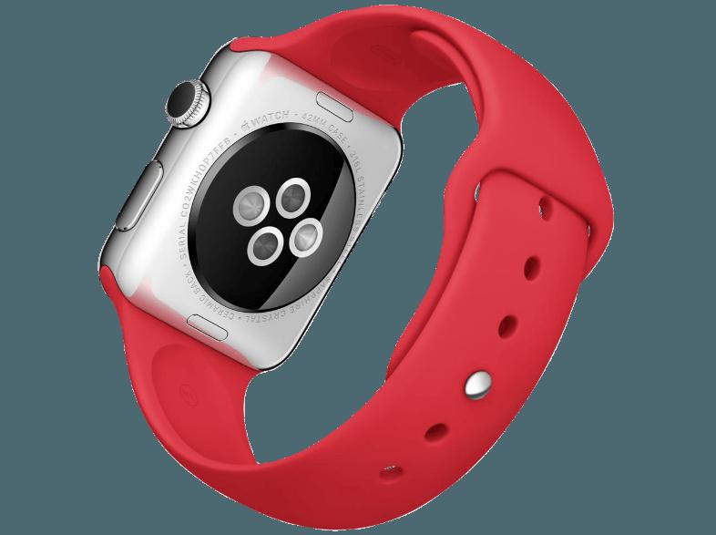 APPLE Watch 42 mm Edelstahlgehäuse mit Sportarmband (MLLD2FD/A) (Product) Rot (Smart Watch)