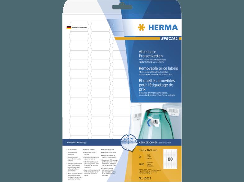 HERMA 10002 Preisetiketten 35.6x16.9 mm A4 200 St., HERMA, 10002, Preisetiketten, 35.6x16.9, mm, A4, 200, St.