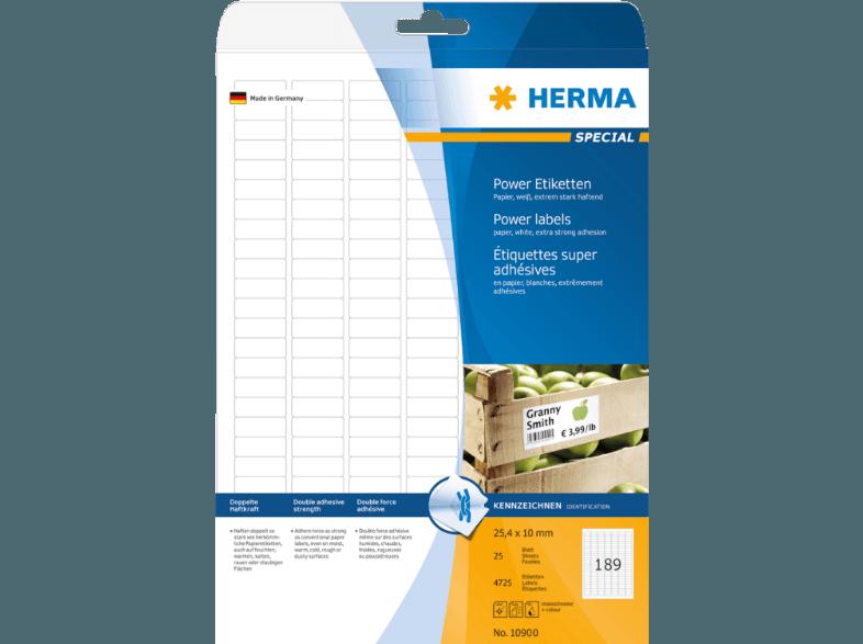 HERMA 10900 Power Etiketten 25.4x10 mm A4 4725 St.