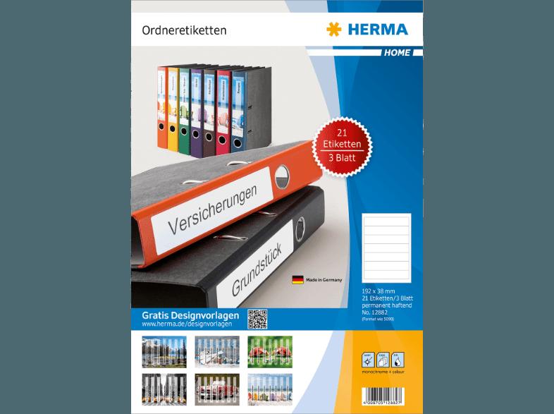 HERMA 12882 Ordneretiketten 192x38 mm A4 3 St., HERMA, 12882, Ordneretiketten, 192x38, mm, A4, 3, St.