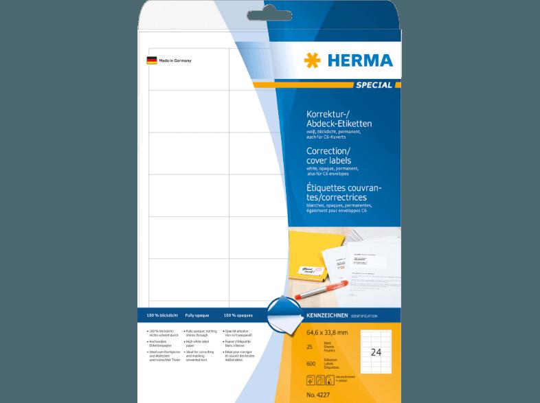 HERMA 4227 Korrektur-/Abdecketiketten 64.6x33.8 mm A4 600 St.