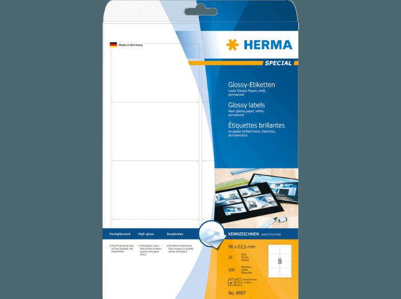 HERMA 4907 Etiketten glänzend 96x63.5 mm A4 200 St.