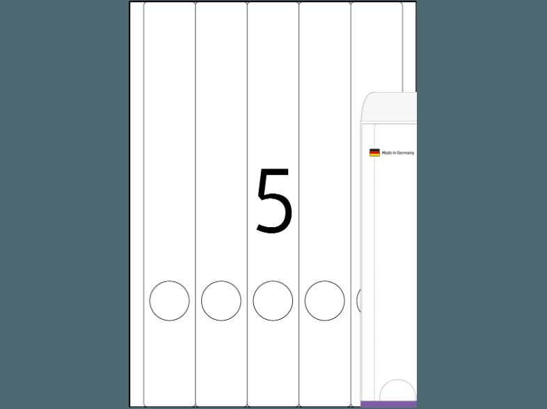 HERMA 5130 Ordneretiketten 38x297 mm A4 125 St., HERMA, 5130, Ordneretiketten, 38x297, mm, A4, 125, St.