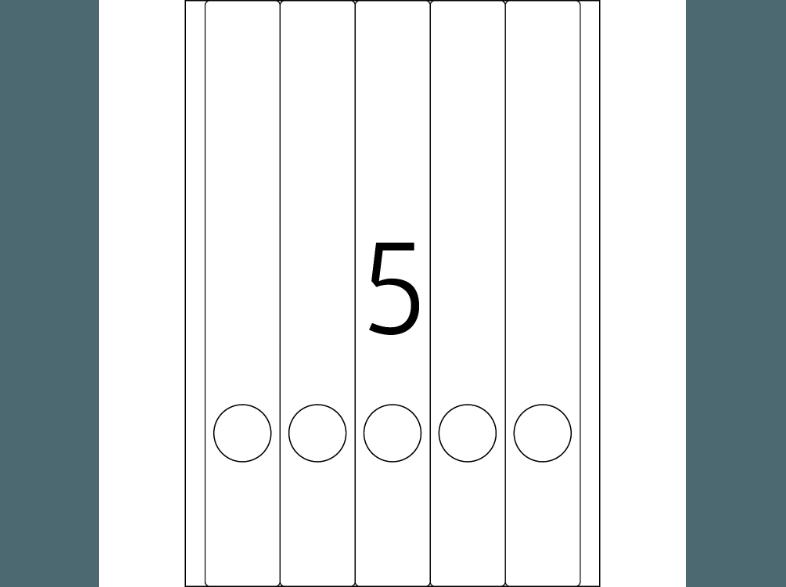 HERMA 5130 Ordneretiketten 38x297 mm A4 125 St., HERMA, 5130, Ordneretiketten, 38x297, mm, A4, 125, St.