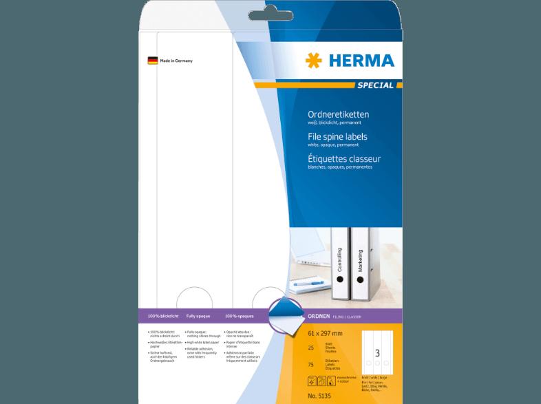 HERMA 5135 Ordneretiketten 61x297 mm A4 75 St.