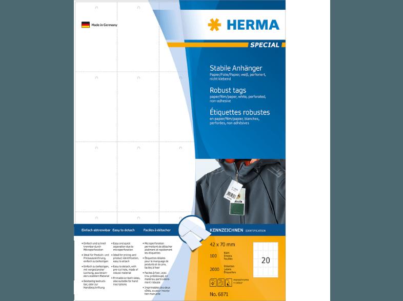 HERMA 6871 Anhänger 42x70 mm A4 200 St., HERMA, 6871, Anhänger, 42x70, mm, A4, 200, St.