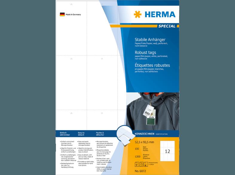 HERMA 6872 Anhänger 52.5x93.5 mm  12 St., HERMA, 6872, Anhänger, 52.5x93.5, mm, 12, St.