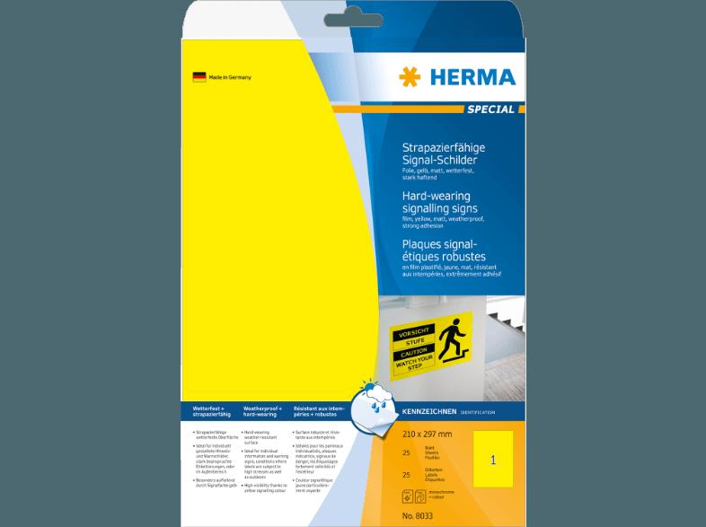 HERMA 8033 Signal-Schilder 210x297 mm A4 25 St.