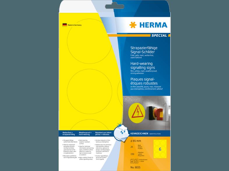 HERMA 8035 Signal-Schilder rund Ø 85 mm A4 150 St.