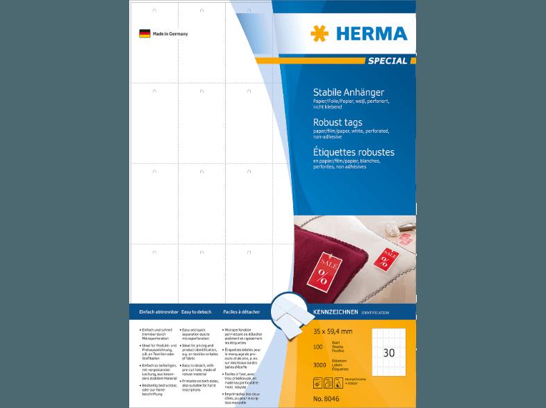 HERMA 8046 Anhänger 35x59.4 mm  300 St., HERMA, 8046, Anhänger, 35x59.4, mm, 300, St.