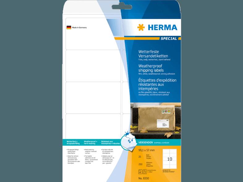 HERMA 8330 Versandetiketten 99.1x57 mm A4 25 St., HERMA, 8330, Versandetiketten, 99.1x57, mm, A4, 25, St.