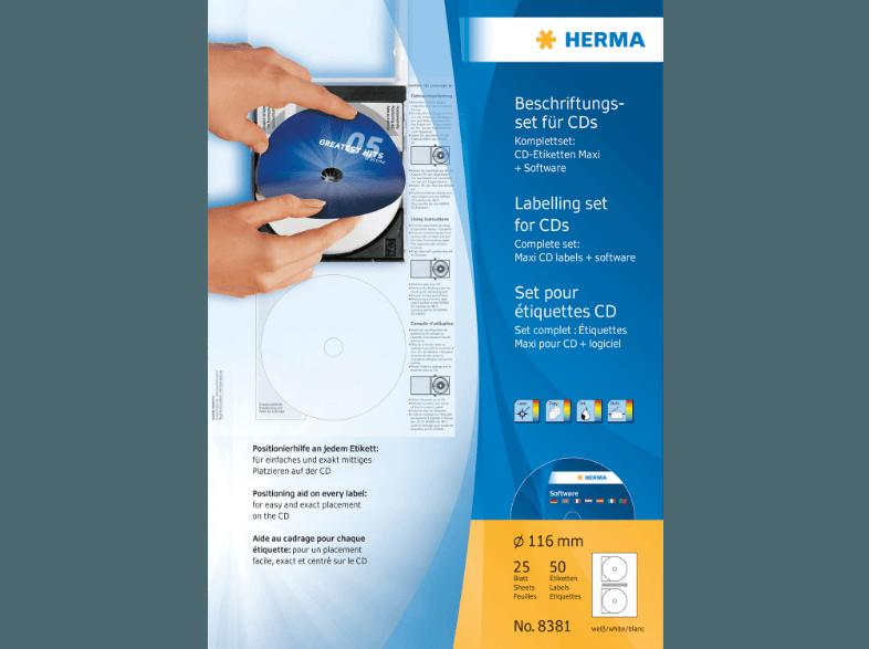 HERMA 8381 CD-Beschriftungsset Ø 116 mm A4 50 St.