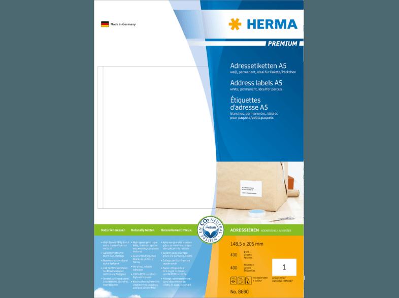 HERMA 8690 Adressetiketten 148.5x205 mm A4 400 St.