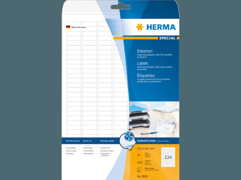 HERMA 8830 Inkjet-Etiketten 25.4x8.5 mm A4 5600 St., HERMA, 8830, Inkjet-Etiketten, 25.4x8.5, mm, A4, 5600, St.