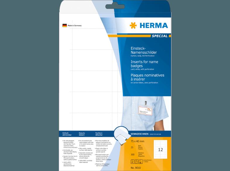 HERMA 9010 Namens-Einsteckschilder 75x40 mm A4 300 St.