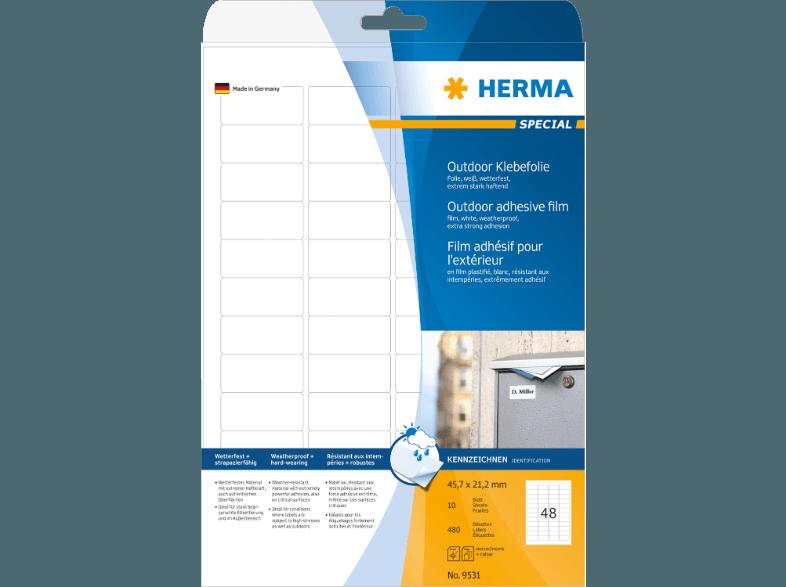 HERMA 9531 Outdoor Klebefolie 45.7x21.2 mm A4 480 St.