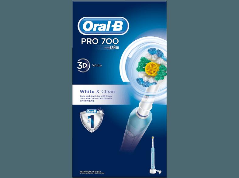ORAL-B PRO 700 WHITE&CLEAN Elektrische Zahnbürste Hellblau/Weiß, ORAL-B, PRO, 700, WHITE&CLEAN, Elektrische, Zahnbürste, Hellblau/Weiß