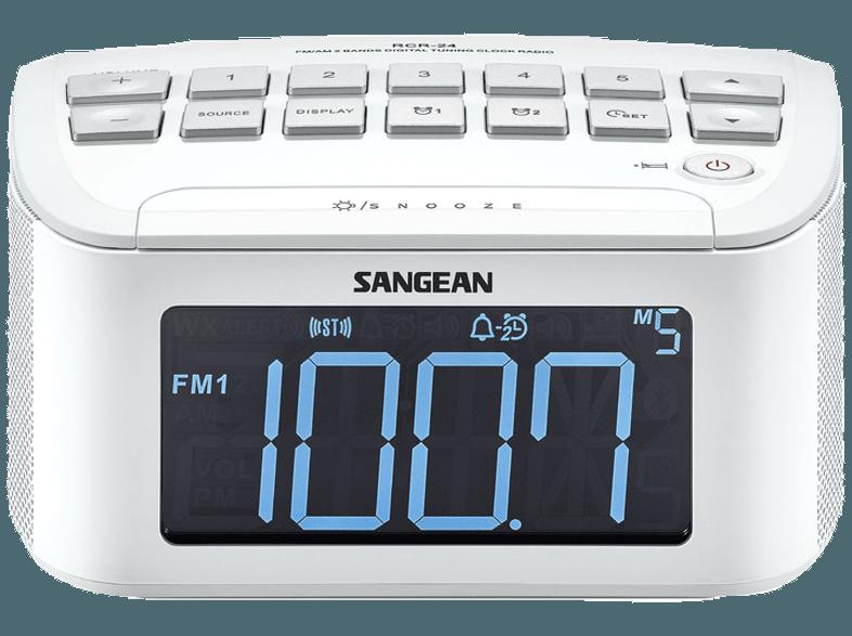 SANGEAN RCR-24 Radiowecker (AM, FM Stereo Digital, FM, AM, Weiß), SANGEAN, RCR-24, Radiowecker, AM, FM, Stereo, Digital, FM, AM, Weiß,