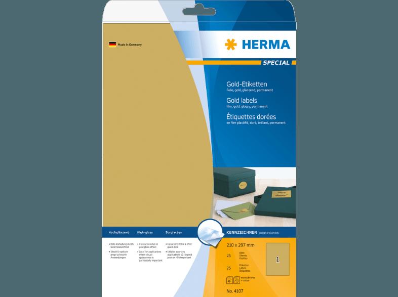 HERMA 4107 Gold-Etiketten 210x297 mm A4 25 St.