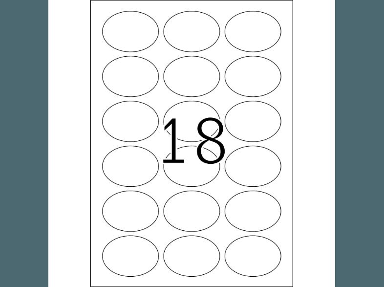 HERMA 4116 Silber-Etiketten oval 58.4x42.3 mm A4 450 St.