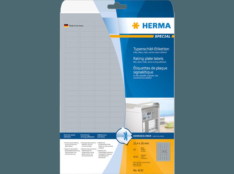 HERMA 4220 Typenschildetiketten 25x10 mm A4 4725 St.