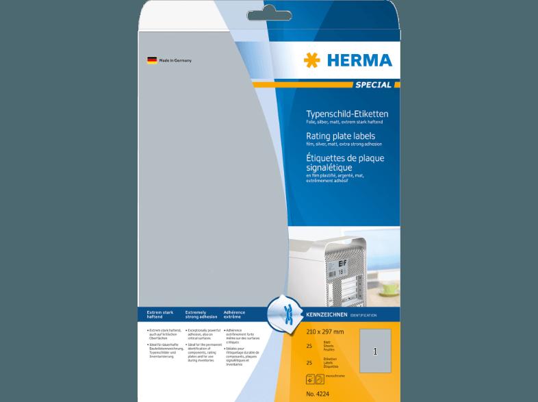 HERMA 4224 Typenschildetiketten 210x297 mm A4 25 St.