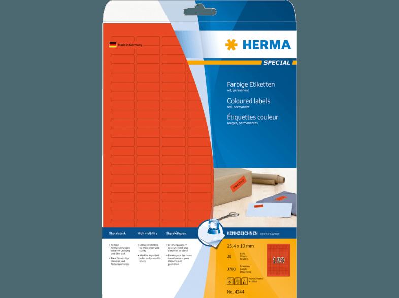 HERMA 4244 Farbige Etiketten 25.4x10 mm A4 3780 St.