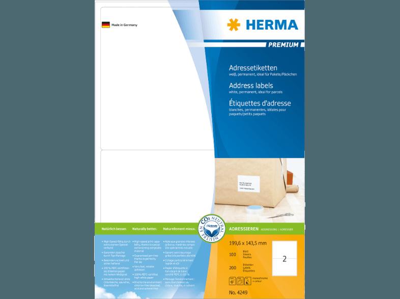 HERMA 4249 Adressetiketten 199.6x143.5 mm A4 200 St.