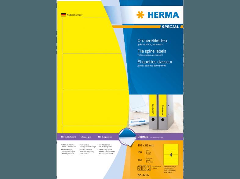 HERMA 4296 Ordneretiketten 192x61 mm A4 400 St.