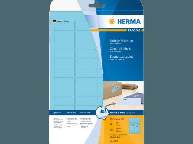 HERMA 4368 Farbige Etiketten 45.7x21.2 mm A4 960 St.