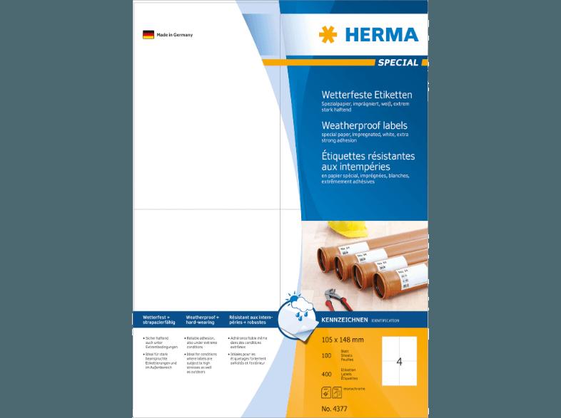 HERMA 4377 Etiketten wetterfest 105x148 mm A4 400 St.