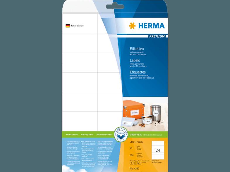 HERMA 4390 Etiketten Premium 70x37 mm A4 600 St.