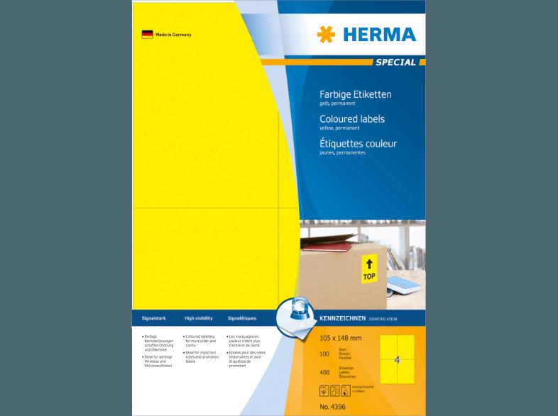 HERMA 4396 Farbige Etiketten 105x148 mm A4 400 St.