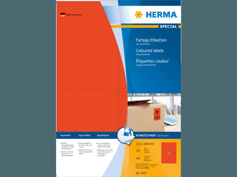 HERMA 4397 Farbige Etiketten 105x148 mm A4 400 St.