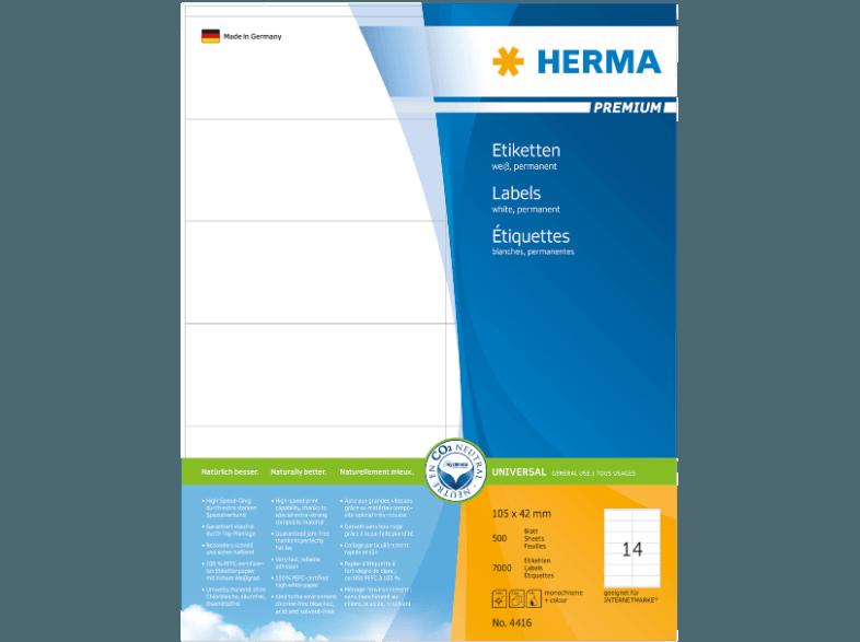 HERMA 4416 Etiketten Premium 105x42 mm A4 7000 St.