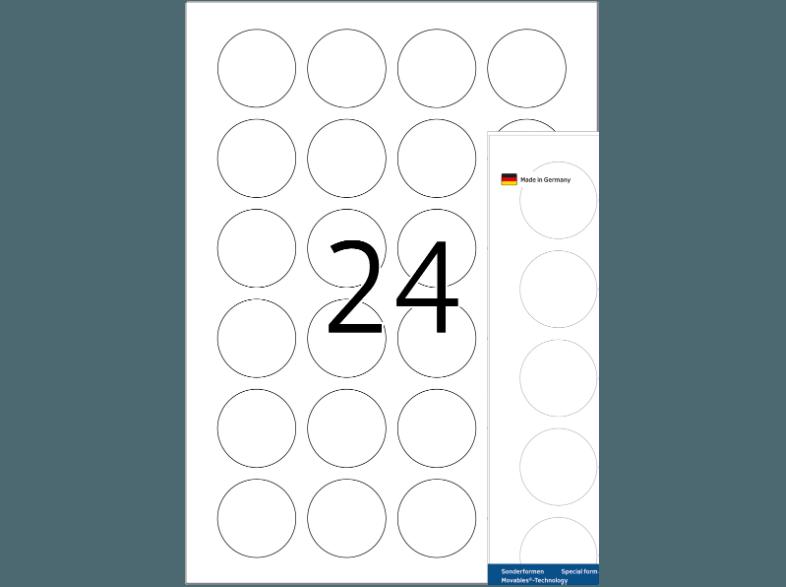 HERMA 4476 Ablösbare Etiketten rund Ø 40 mm A4 2400 St.