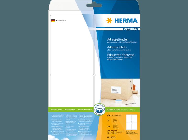 HERMA 4503 Adressetiketten 99.1x139 mm A4 100 St.