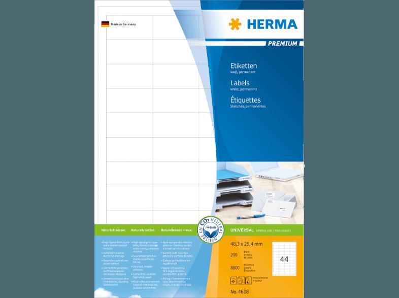 HERMA 4608 Etiketten Premium 48.3x25.4 mm A4 8800 St.