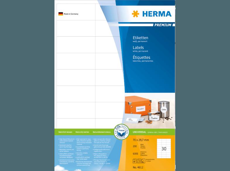 HERMA 4612 Etiketten Premium 70x29.7 mm A4 600 St.