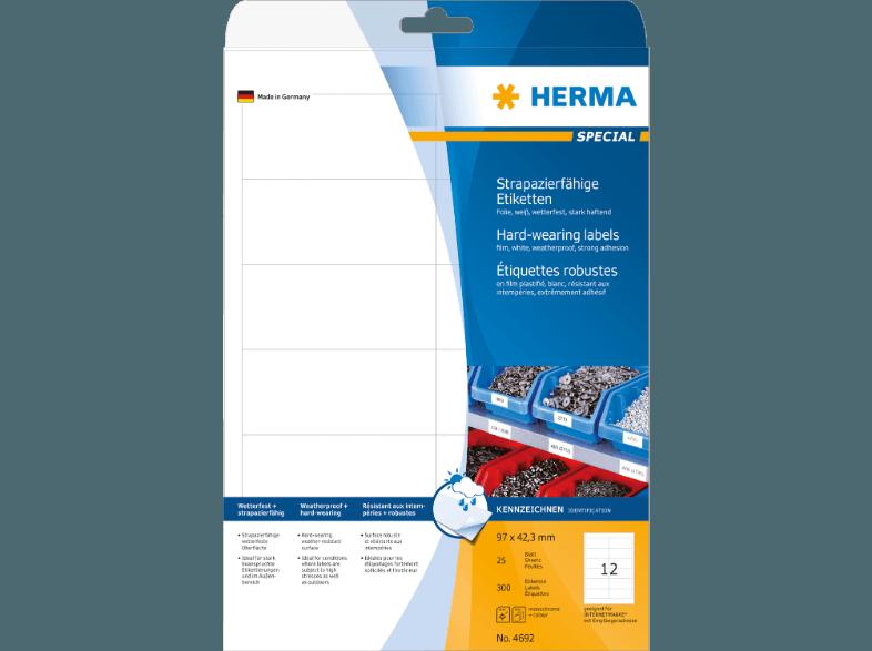 HERMA 4692 Etiketten strapazierfähig 97x42.3 mm A4 300 St.