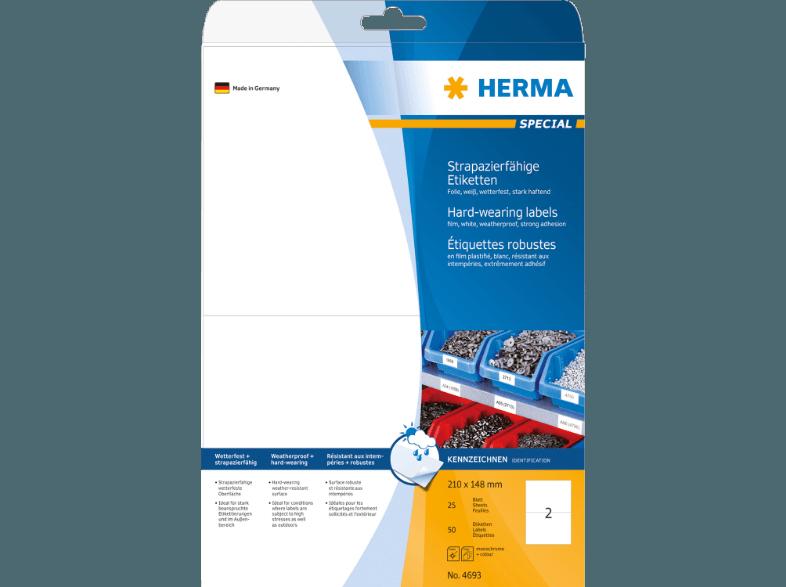 HERMA 4693 Etiketten strapazierfähig 210x148 mm A4 50 St.