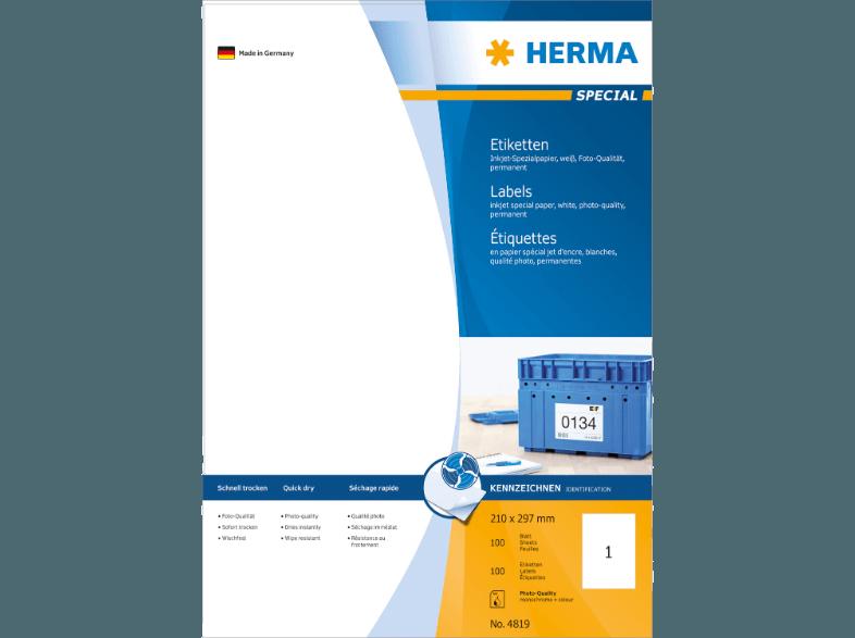 HERMA 4819 Inkjet-Etiketten 210x297 mm A4 100 St.