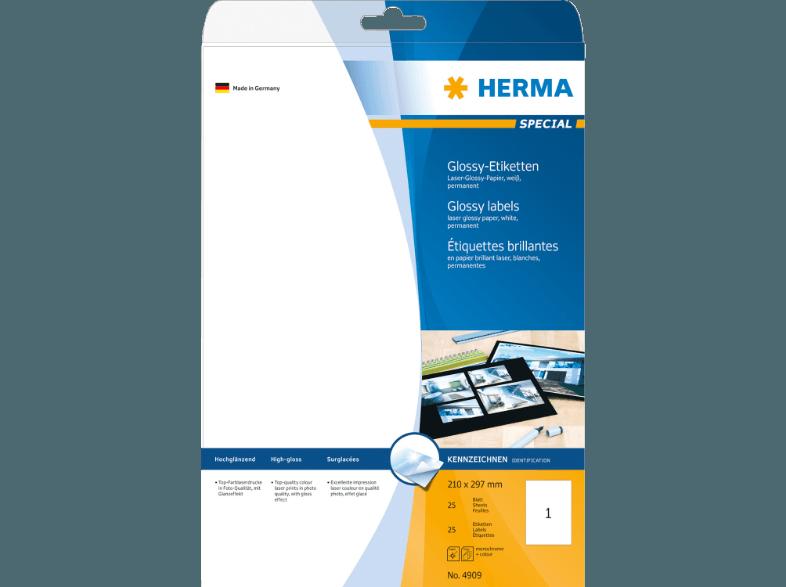HERMA 4909 Etiketten glänzend 210x297 mm A4 25 St.