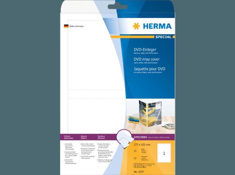 HERMA 5037 CD- und DVD-Einleger 273x183 mm A4 25 St.