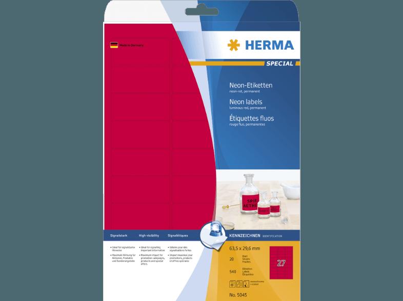 HERMA 5045 Neonetiketten 63.5x29.6 mm A4 540 St.