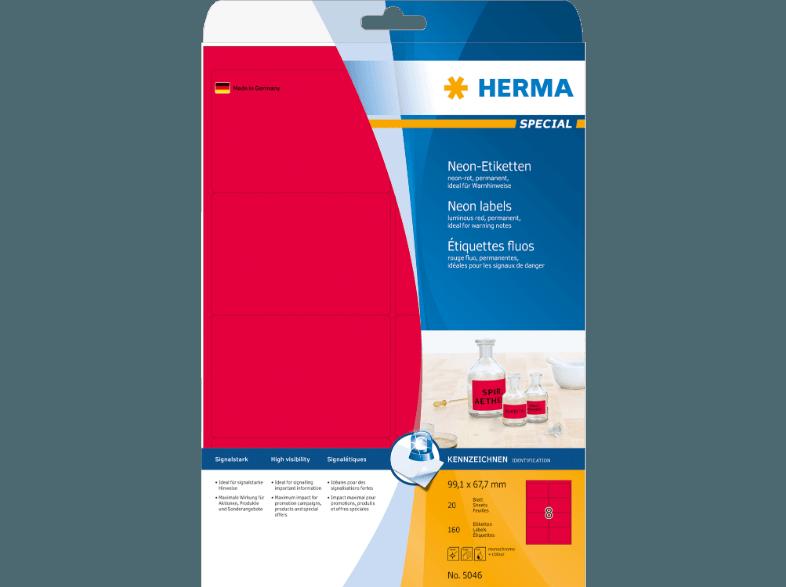 HERMA 5046 Neonetiketten 99.1x67.7 mm A4 160 St.