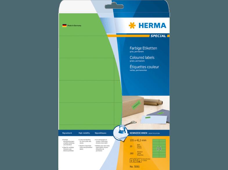 HERMA 5061 Farbige Etiketten 105x42.3 mm A4 280 St.