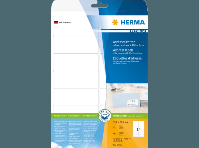 HERMA 5076 Adressetiketten 99.1x38.1 mm A4 350 St.